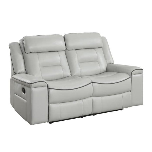 Homelegance - Darwan Double Lay Flat Reclining Loveseat In Light Grey - 9999Gy-2 - ATL FURNITURE