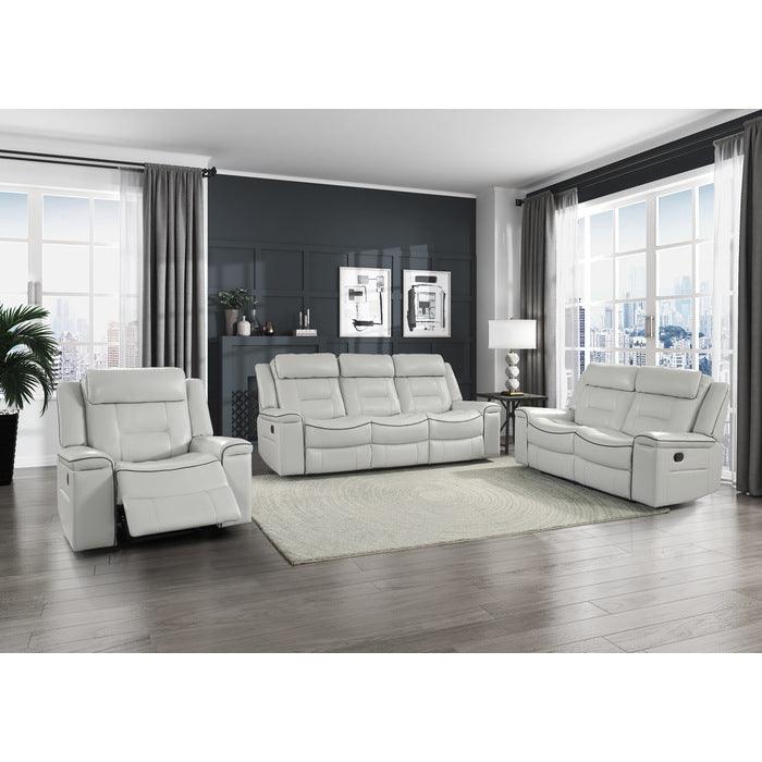 Homelegance - Darwan Double Lay Flat Reclining Loveseat In Light Grey - 9999Gy-2 - ATL FURNITURE