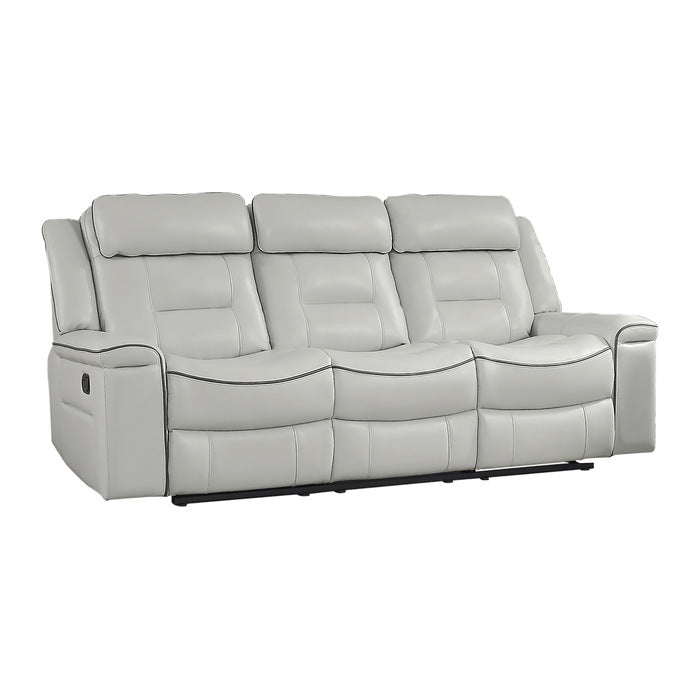 Homelegance - Darwan 2 Piece Double Lay Flat Reclining Sofa Set In Light Grey - 9999Gy-3-2 - ATL FURNITURE