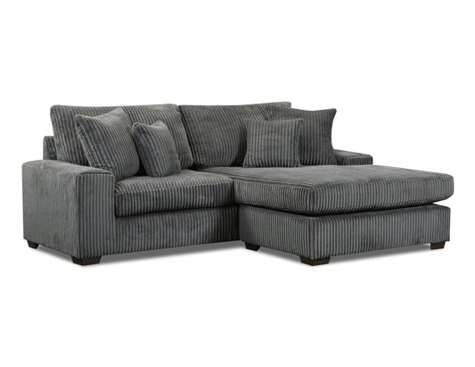 Libby 2 PC Sectional RAF Chaise (Charcoal) - ATL FURNITURE