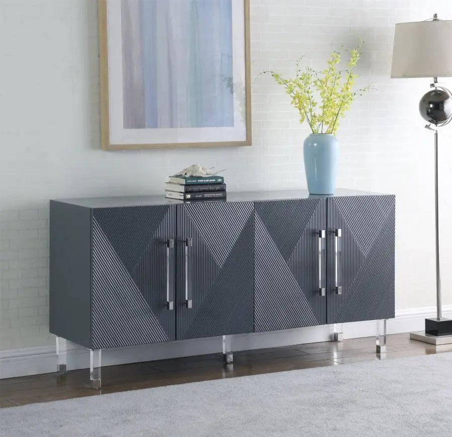 Anastasia Sideboard / Buffet In Grey Lacquer - ATL FURNITURE