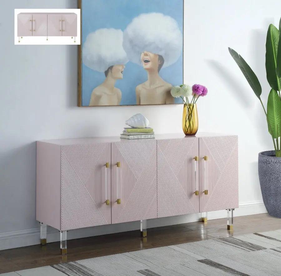 Anastasia Sideboard / Buffet In Pink Lacquer - ATL FURNITURE