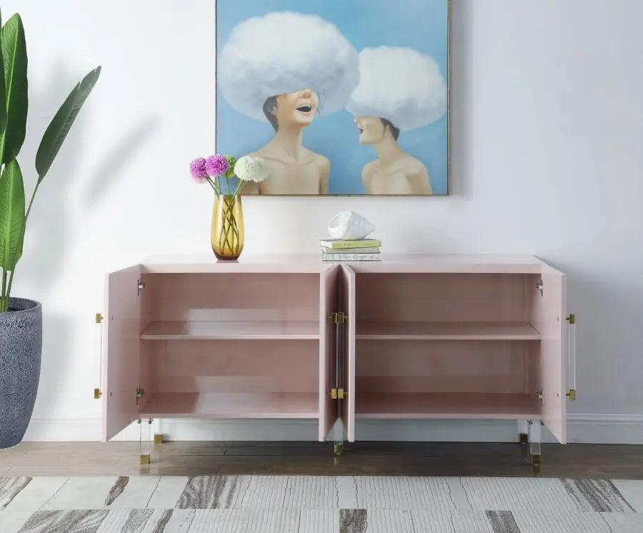 Anastasia Sideboard / Buffet In Pink Lacquer - ATL FURNITURE