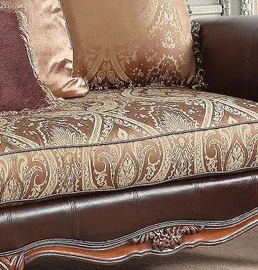 Anne Traditional Sofa and Loveseat in Cherry Wood Finish by Cosmos Furniture - ATL FURNITURE