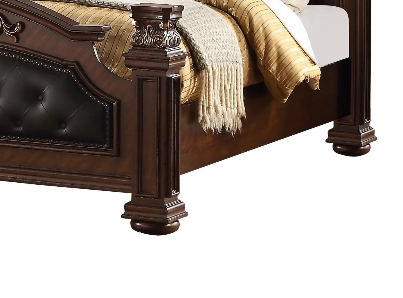 Aspen 6Pc Traditional Bedroom Set in Cherry Finish by Cosmos Furniture - ATL FURNITURE