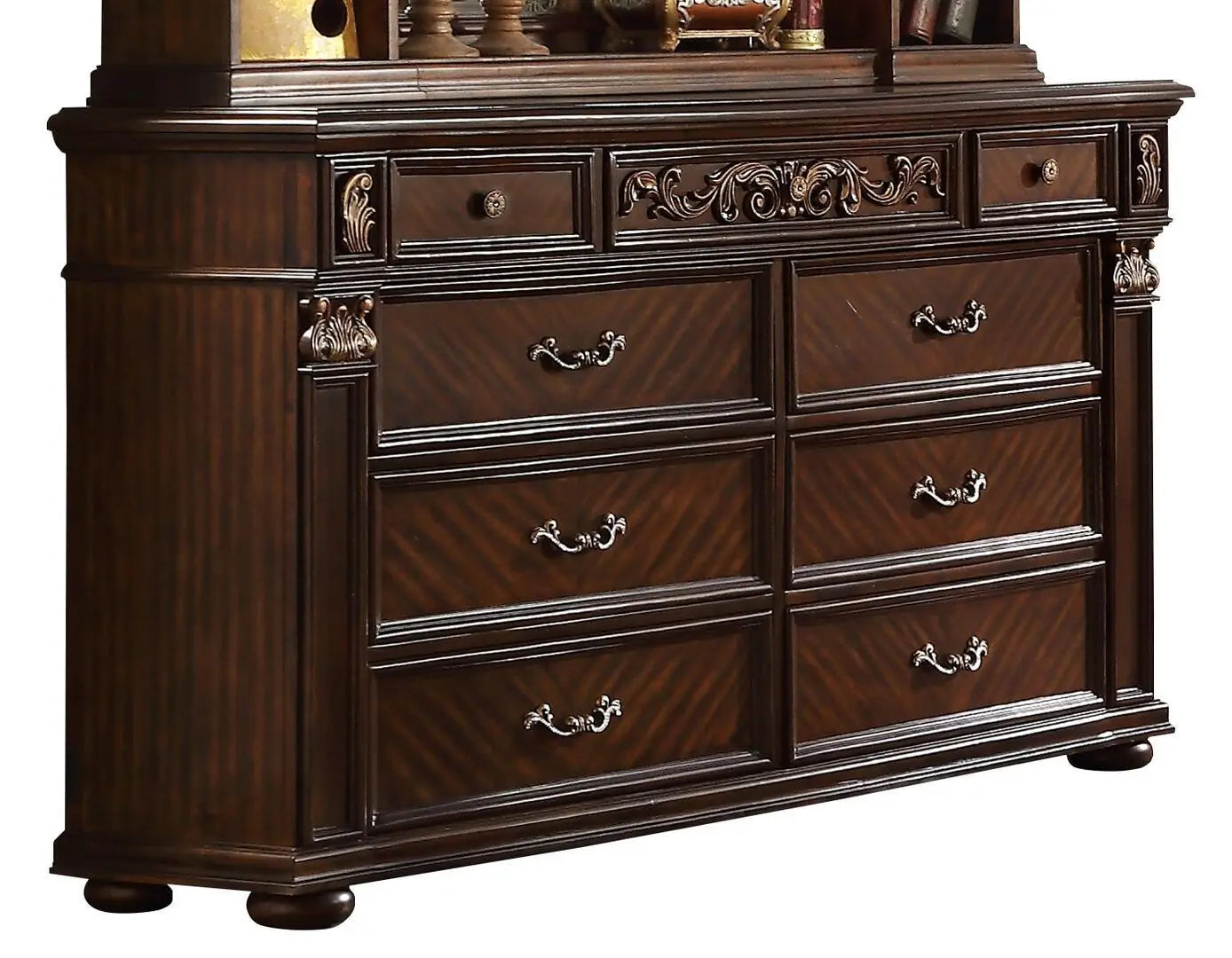 Aspen 6Pc Traditional Bedroom Set in Cherry Finish by Cosmos Furniture - ATL FURNITURE