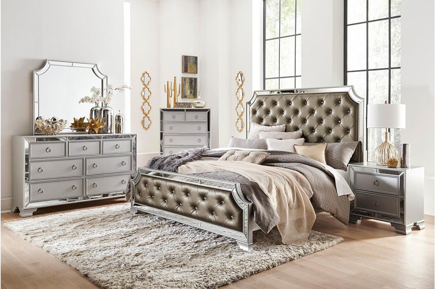 Avondale Bedroom Set In Silver By Homelegance Furniture - ATL FURNITURE