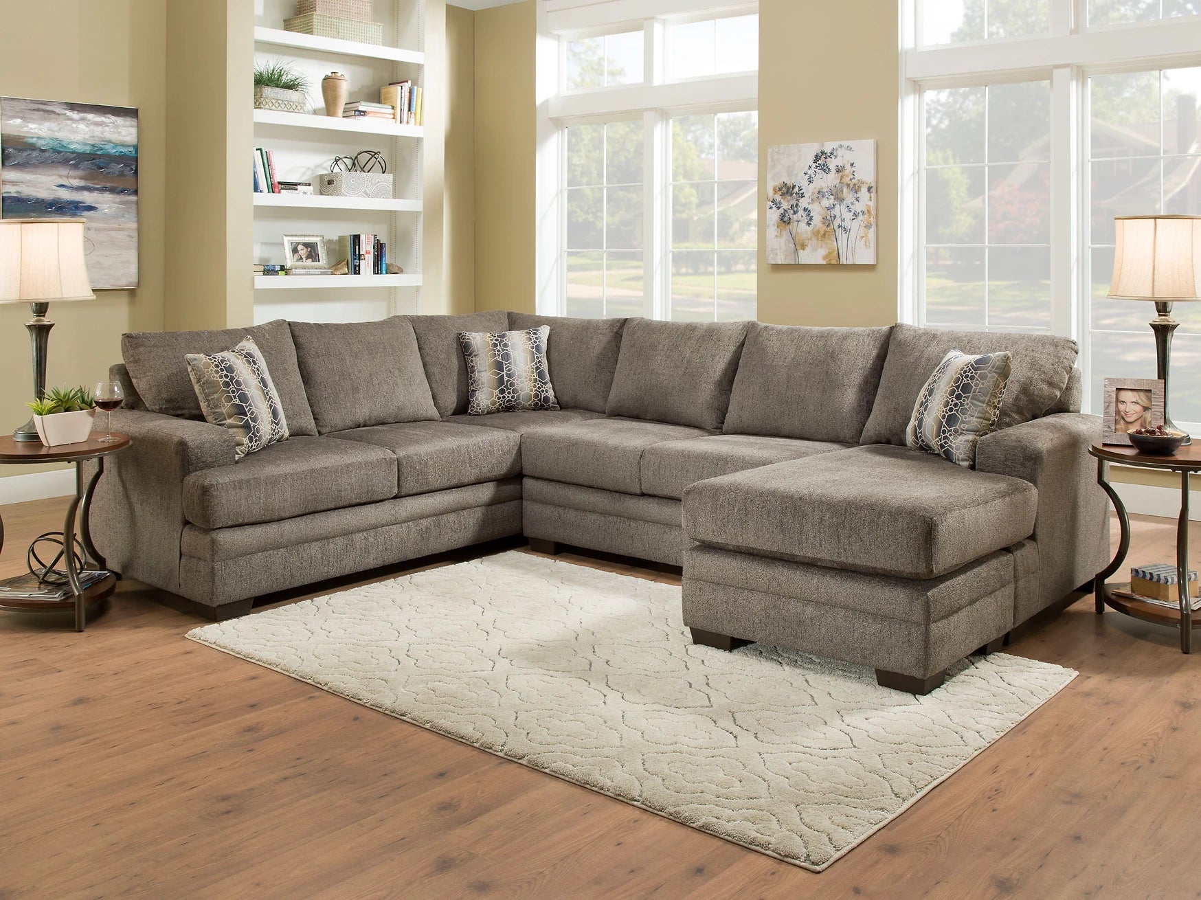 Cornell Pewter Sectional - ATL FURNITURE