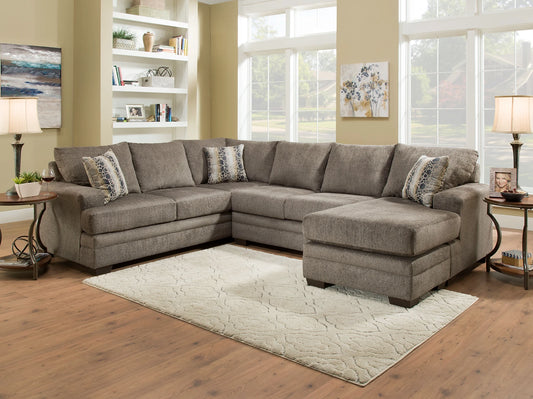 Cornell Pewter Sectional - ATL FURNITURE