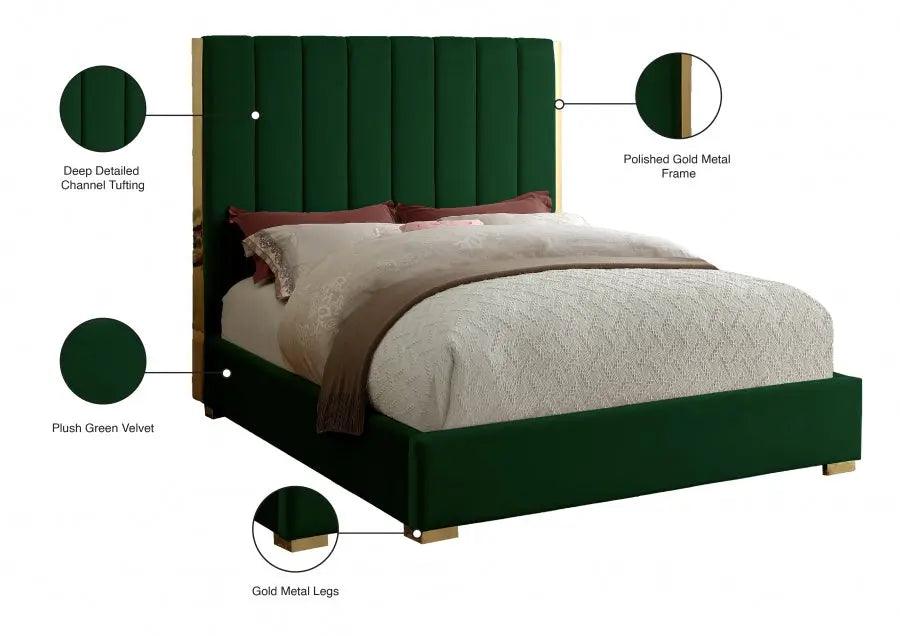 Becca Velvet Bed - ATL FURNITURE