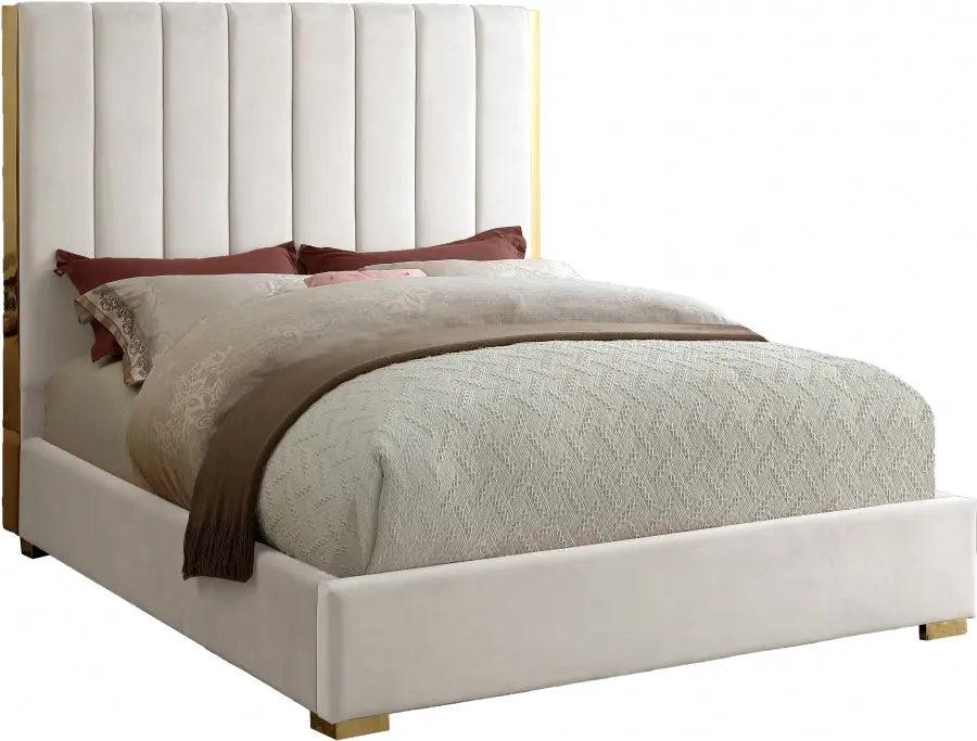 Becca Velvet Bed - ATL FURNITURE