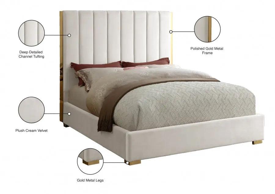 Becca Velvet Bed - ATL FURNITURE
