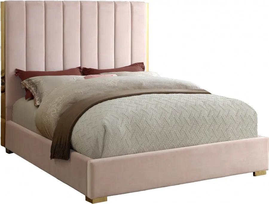 Becca Velvet Bed - ATL FURNITURE