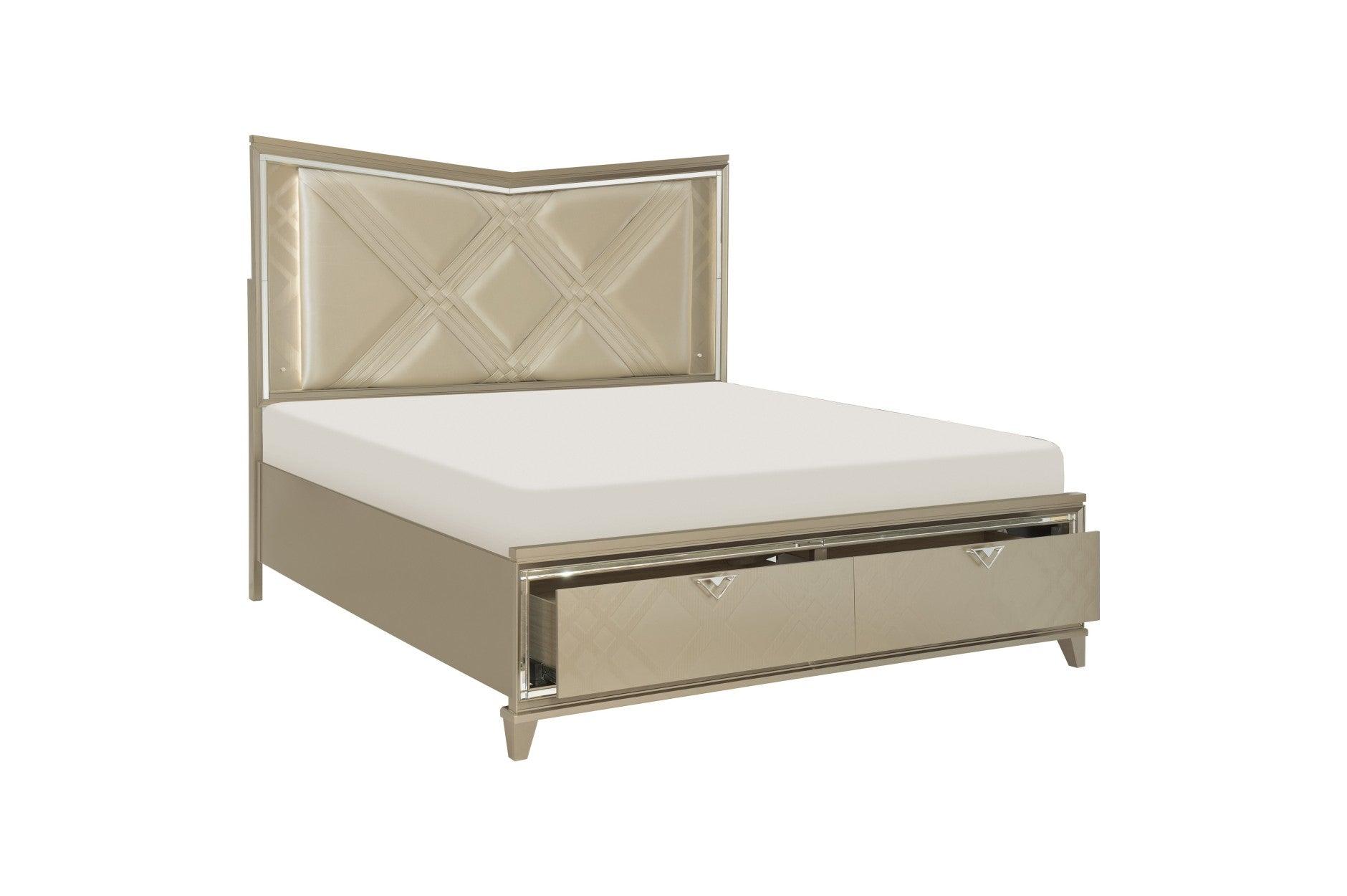 Bijou Bedroom Set In Champagne By Homelegance Furniture - ATL FURNITURE