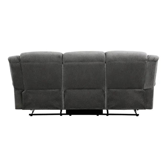 Brennen Double Reclining Sofa In Charcoal By Homelegance - ATL FURNITURE