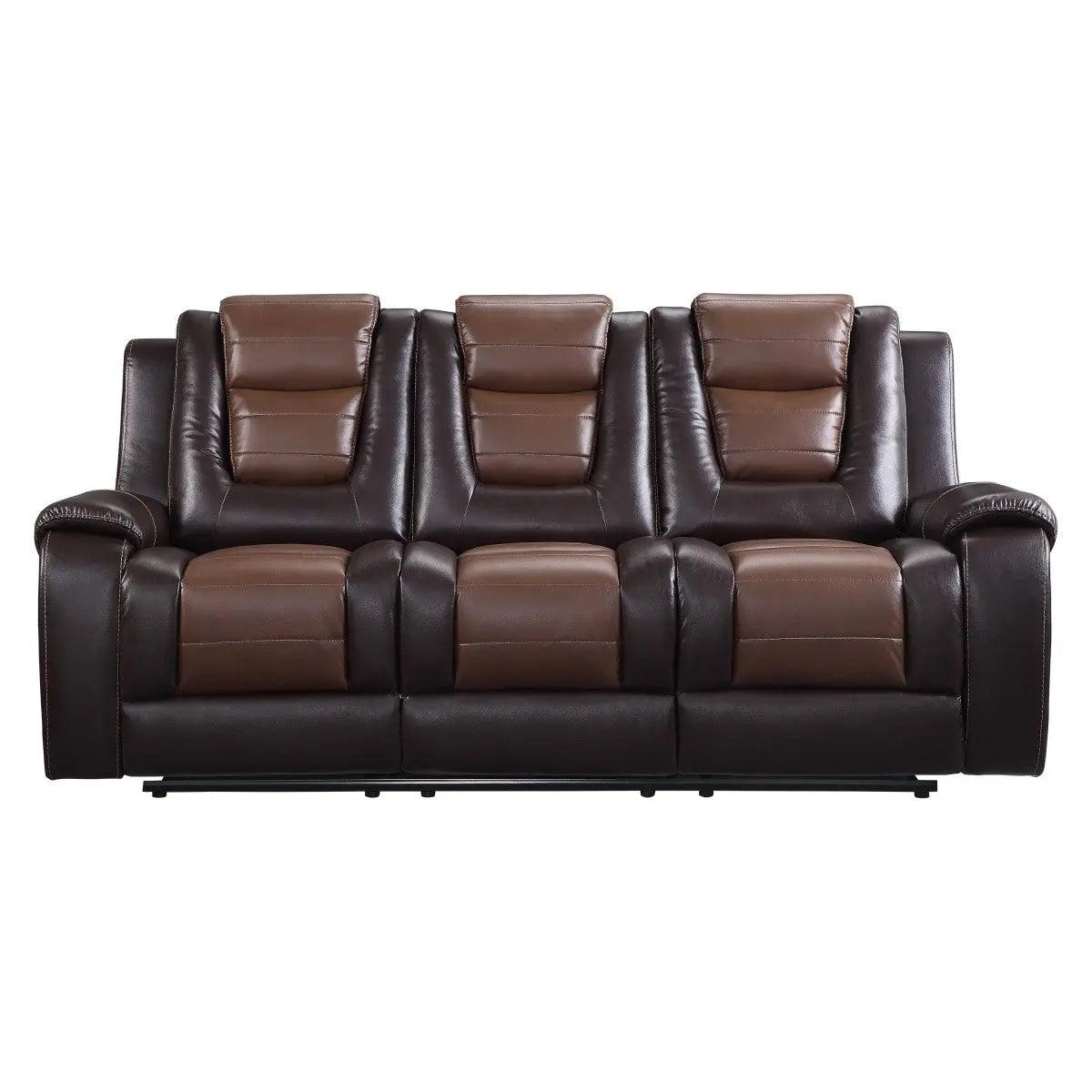 Briscoe Double Reclining Sofa With Drop-Down Cup Holders By Homelegance - ATL FURNITURE