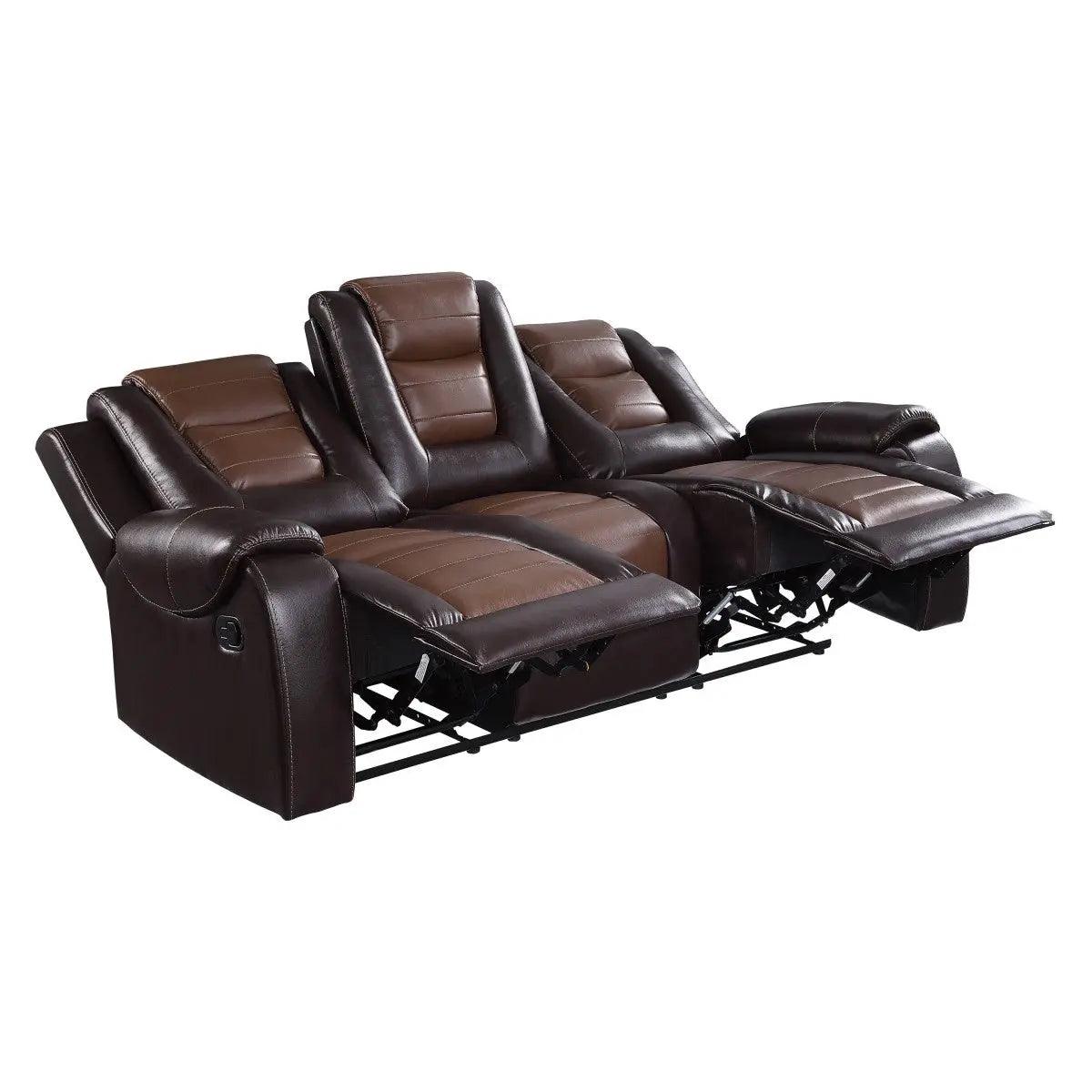 Briscoe Double Reclining Sofa With Drop-Down Cup Holders By Homelegance - ATL FURNITURE