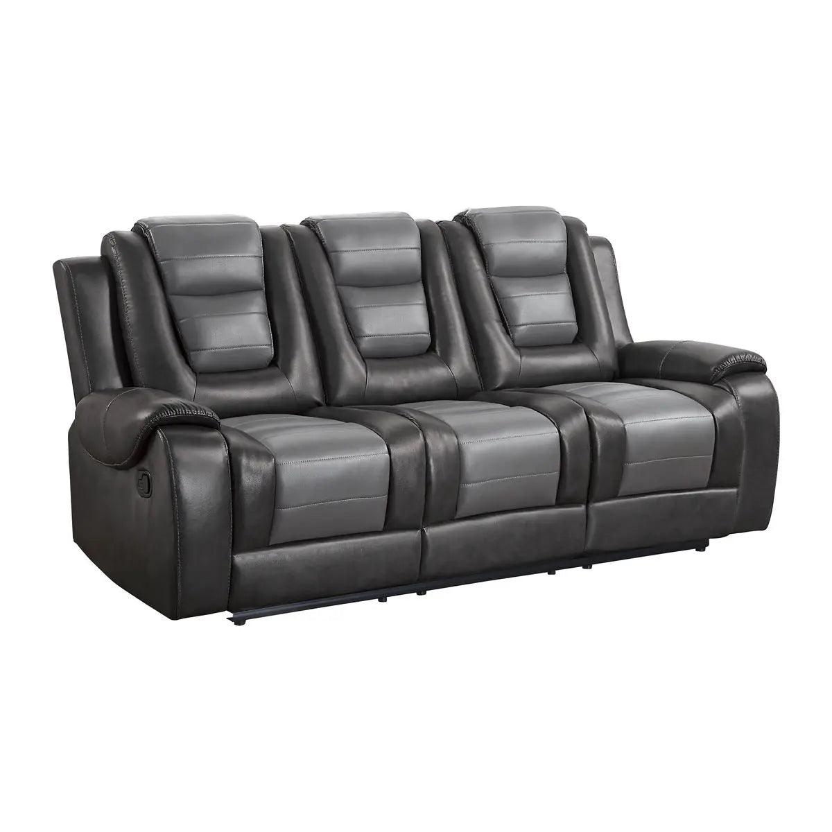 Briscoe Double Reclining Sofa With Drop-Down Cup Holders By Homelegance - ATL FURNITURE