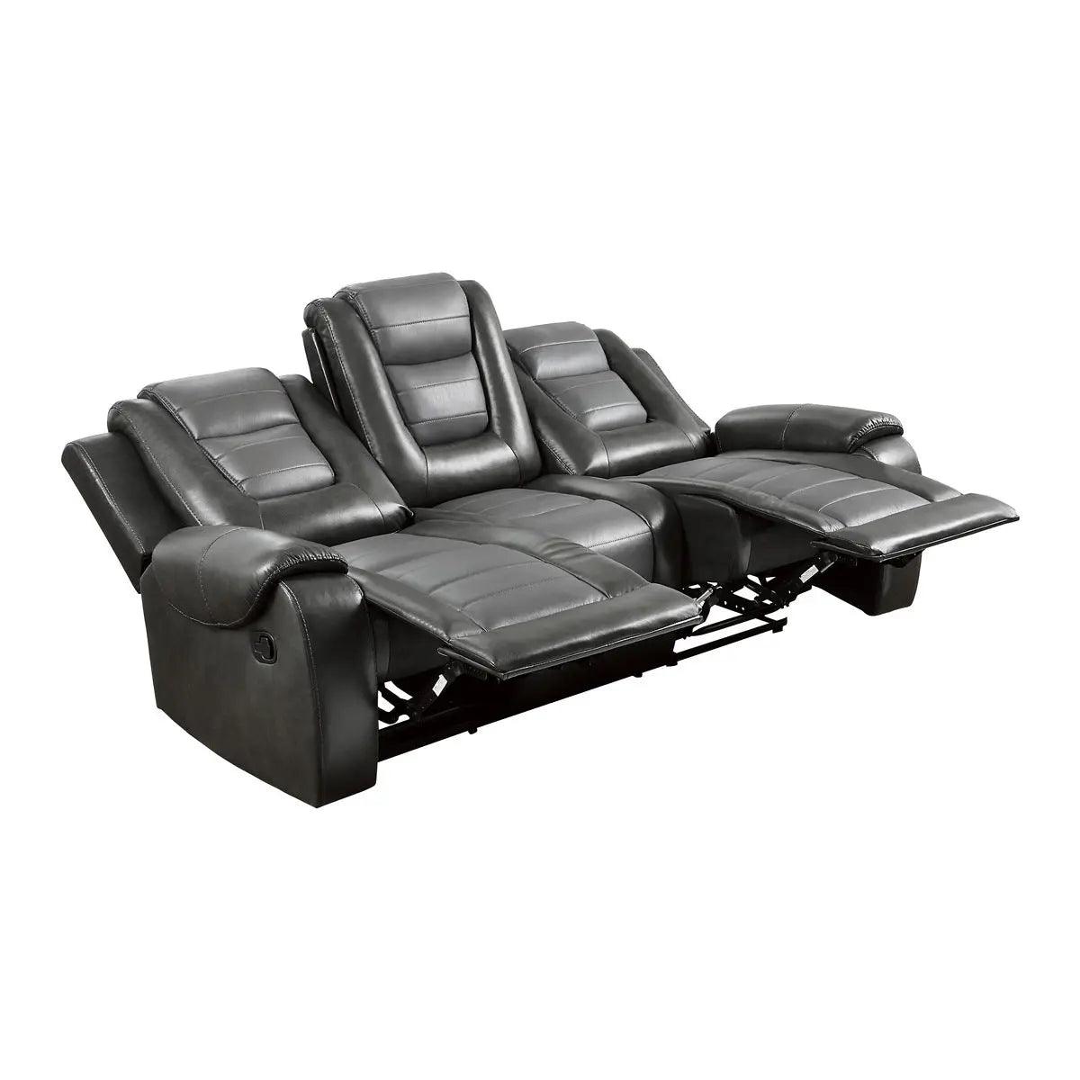 Briscoe Double Reclining Sofa With Drop-Down Cup Holders By Homelegance - ATL FURNITURE