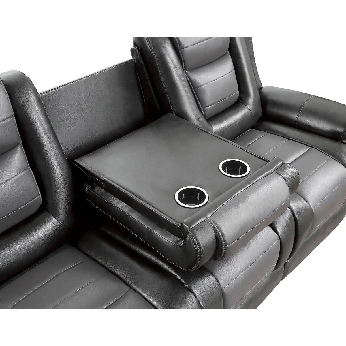 Briscoe Double Reclining Sofa With Drop-Down Cup Holders By Homelegance - ATL FURNITURE