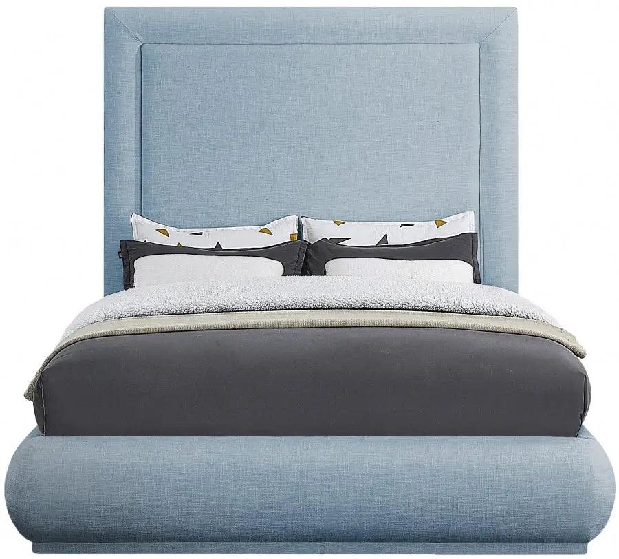 Brooke Linen Fabric Platform Bed - ATL FURNITURE