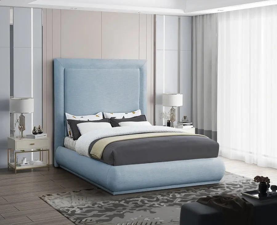Brooke Linen Fabric Platform Bed - ATL FURNITURE