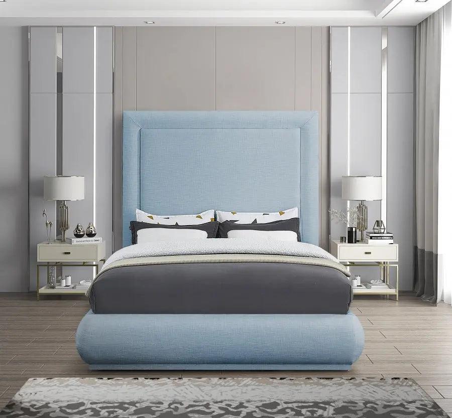 Brooke Linen Fabric Platform Bed - ATL FURNITURE