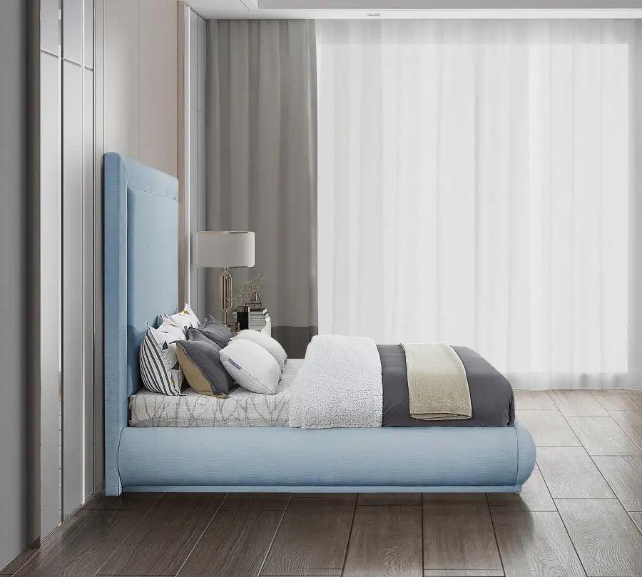 Brooke Linen Fabric Platform Bed - ATL FURNITURE