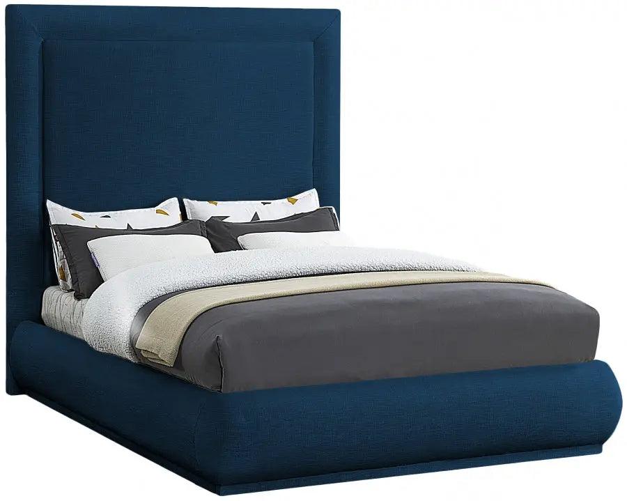 Brooke Linen Fabric Platform Bed - ATL FURNITURE