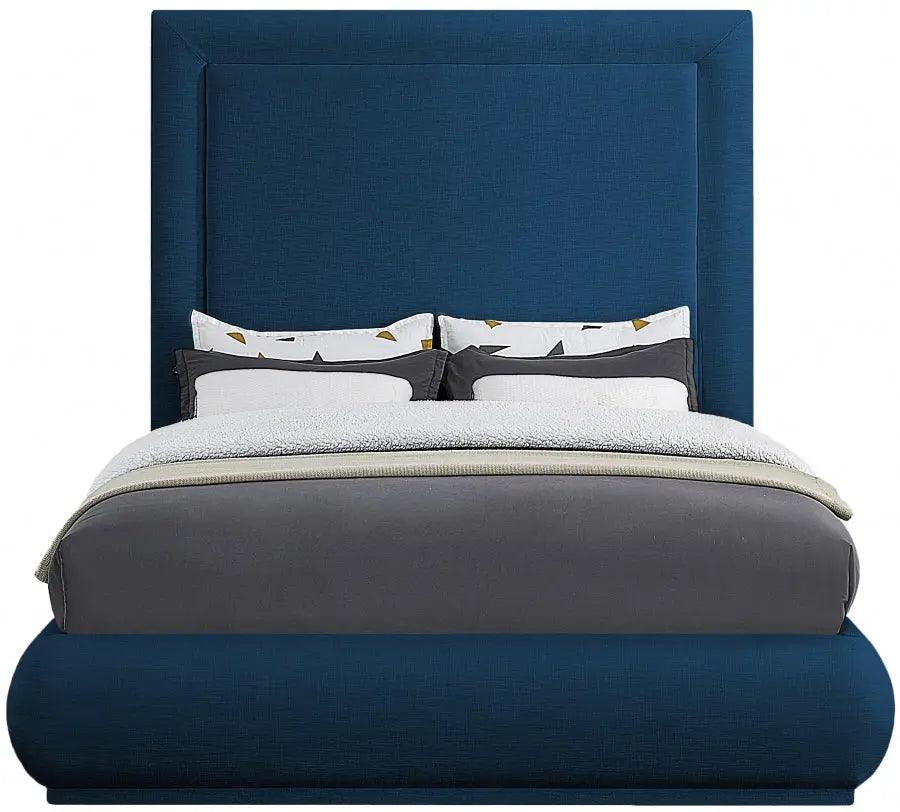 Brooke Linen Fabric Platform Bed - ATL FURNITURE