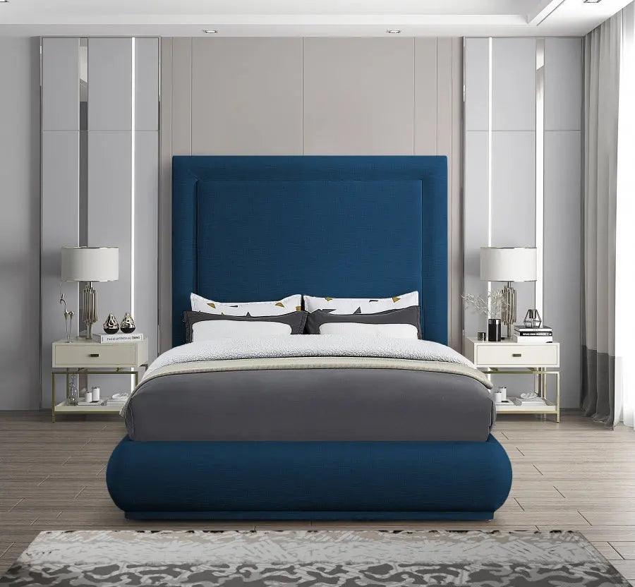 Brooke Linen Fabric Platform Bed - ATL FURNITURE