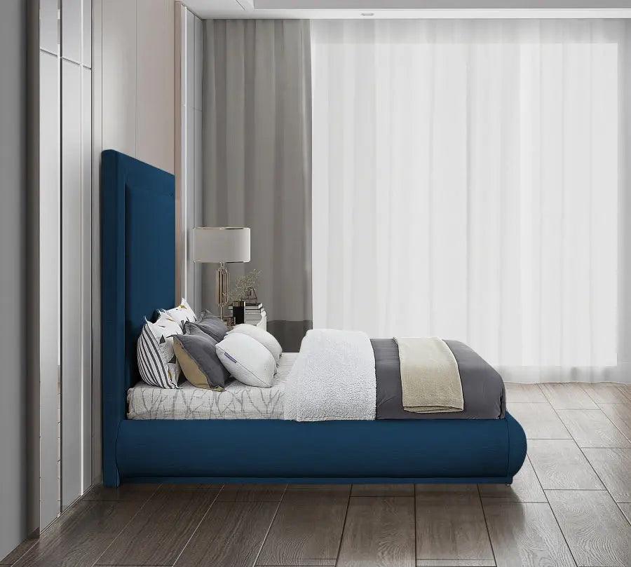 Brooke Linen Fabric Platform Bed - ATL FURNITURE