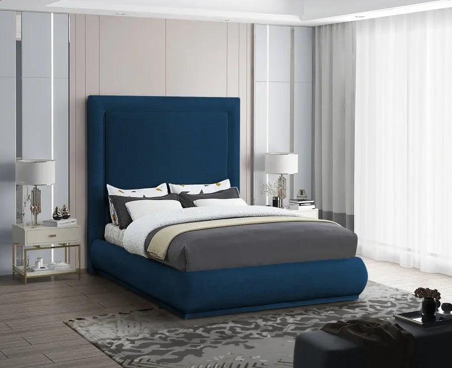 Brooke Linen Fabric Platform Bed - ATL FURNITURE