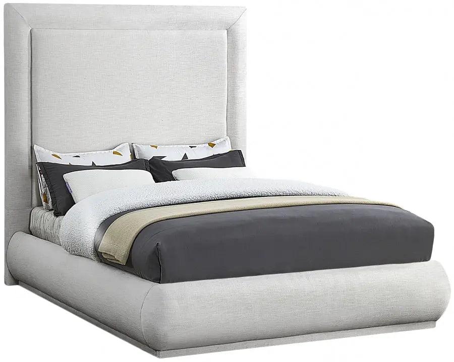 Brooke Linen Fabric Platform Bed - ATL FURNITURE