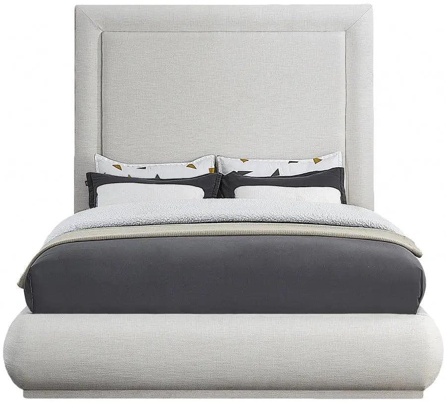 Brooke Linen Fabric Platform Bed - ATL FURNITURE