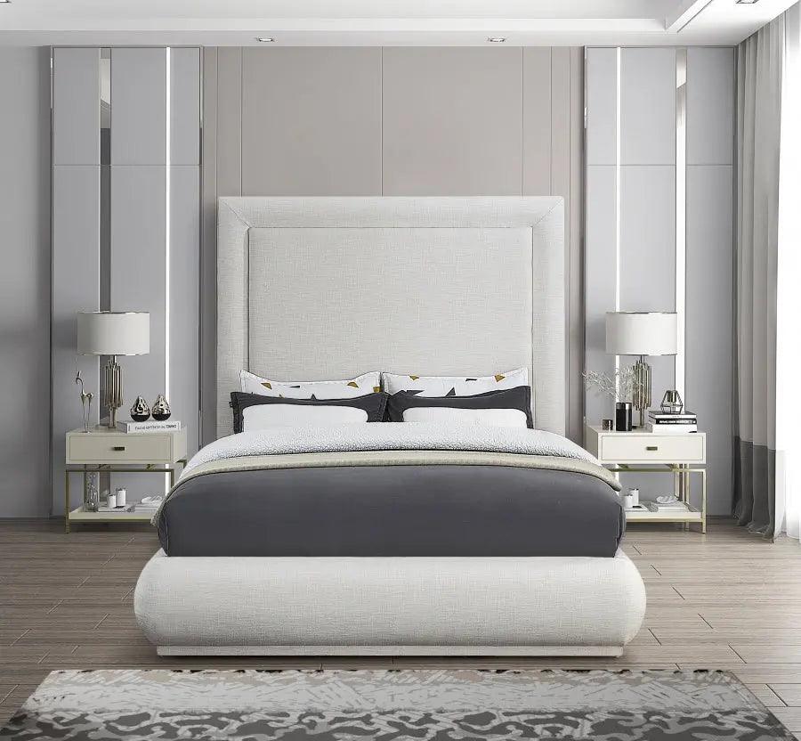 Brooke Linen Fabric Platform Bed - ATL FURNITURE
