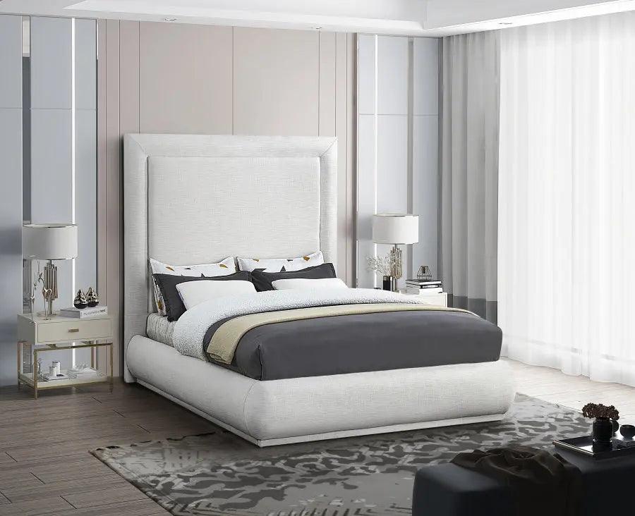 Brooke Linen Fabric Platform Bed - ATL FURNITURE
