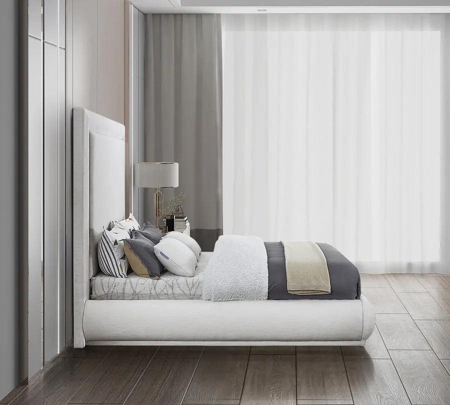 Brooke Linen Fabric Platform Bed - ATL FURNITURE