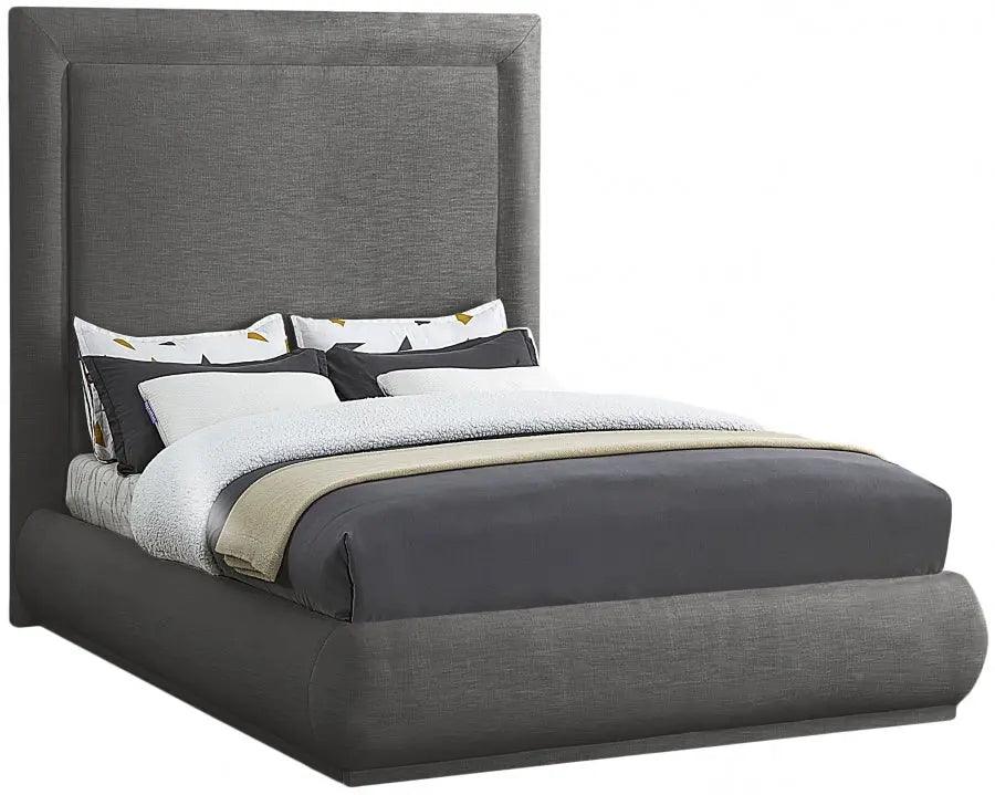 Brooke Linen Fabric Platform Bed - ATL FURNITURE