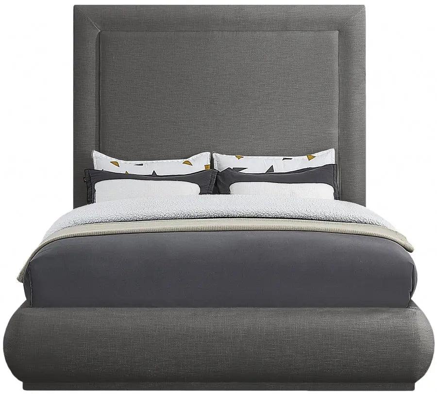 Brooke Linen Fabric Platform Bed - ATL FURNITURE