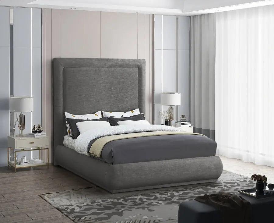 Brooke Linen Fabric Platform Bed - ATL FURNITURE