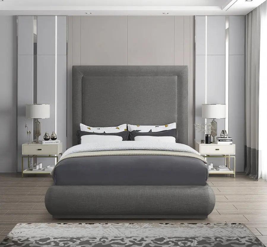 Brooke Linen Fabric Platform Bed - ATL FURNITURE
