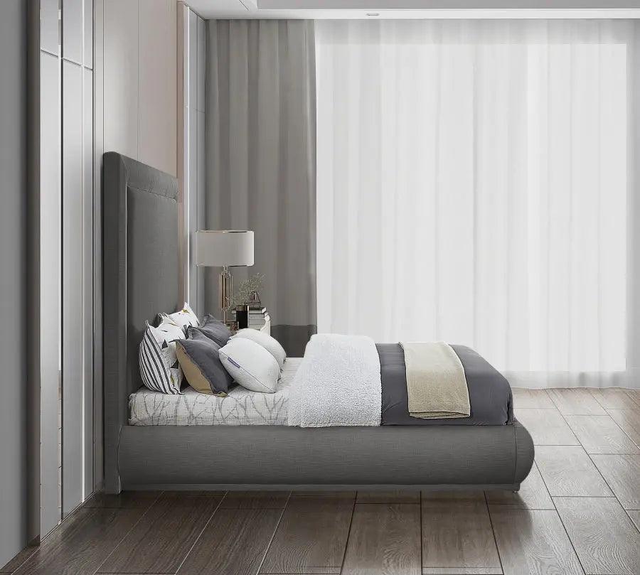 Brooke Linen Fabric Platform Bed - ATL FURNITURE