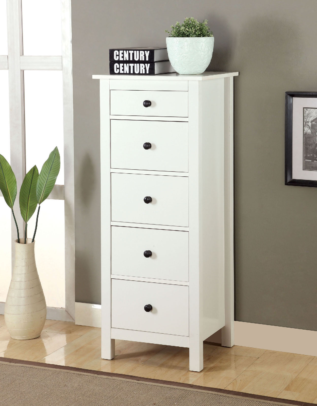 Launces White Storage Chest - ATL FURNITURE