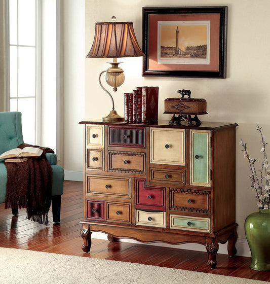 DESREE Multi/Antique Walnut Accent Chest - ATL FURNITURE