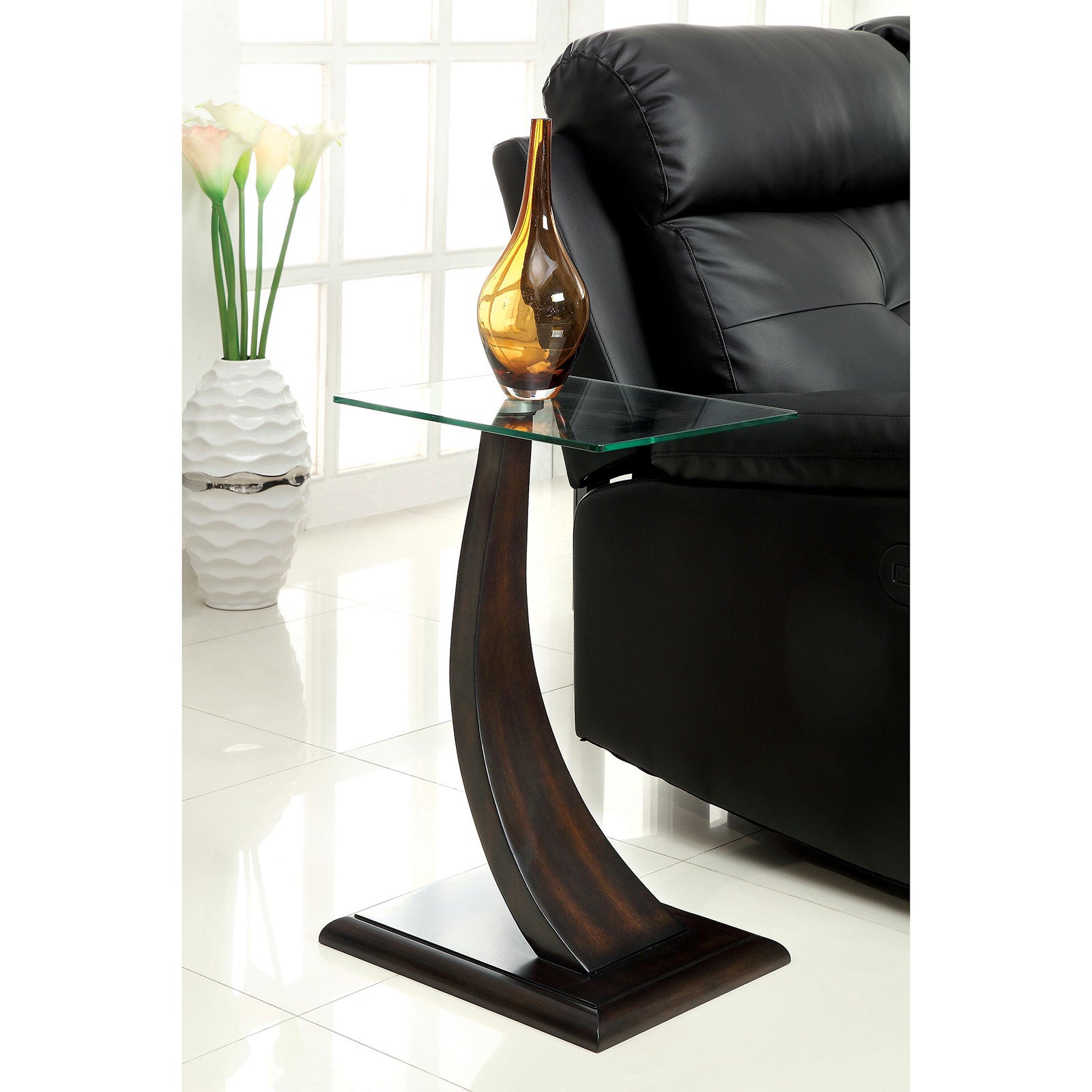 VALON Dark Walnut Side Table - ATL FURNITURE