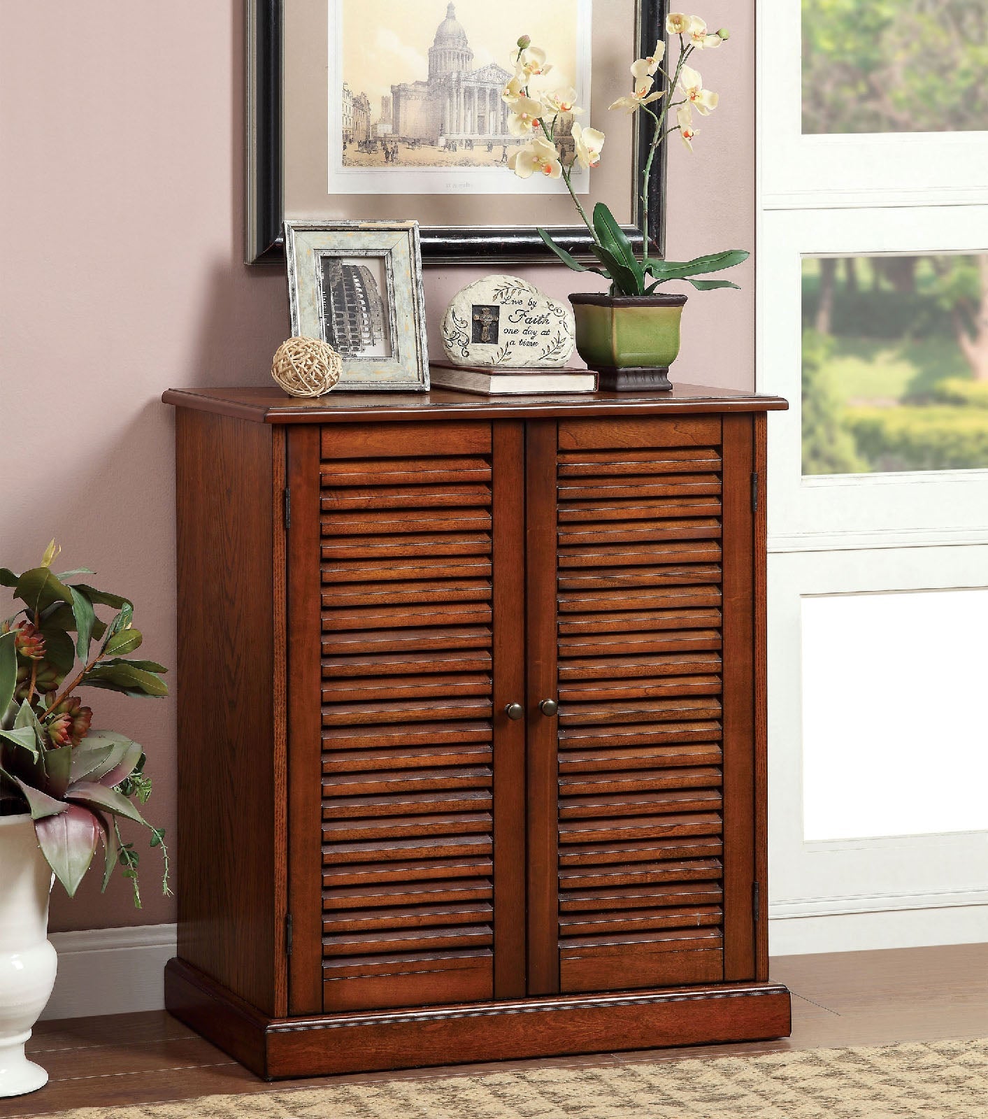 Della Oak Shoe Cabinet - ATL FURNITURE