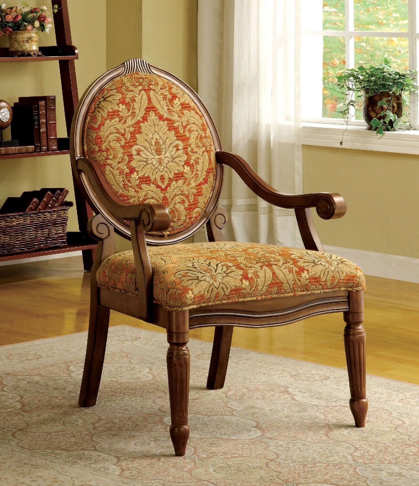 Hammond Tan/Orange Pattern Accent Chair - ATL FURNITURE