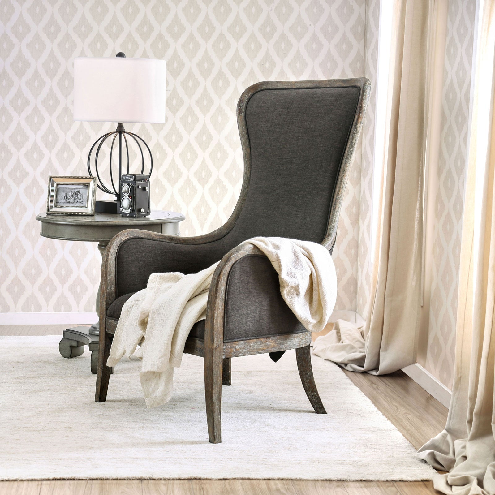 Charlottestown Gray Accent Chair - ATL FURNITURE