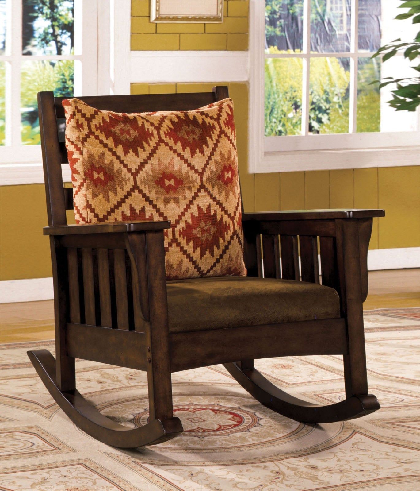 Morrisville Dark Oak Rocking Chair - ATL FURNITURE